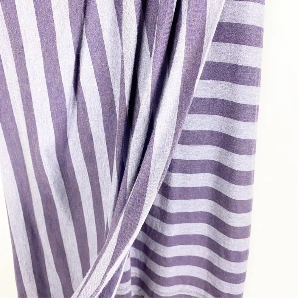 Athleta Striped Splendor Lotus Dress Purple Stripe Faux Wrap Womens Size XXS - Picture 11 of 11